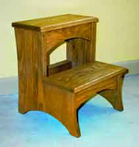 Country Oak Step Stool in the Shaker Style